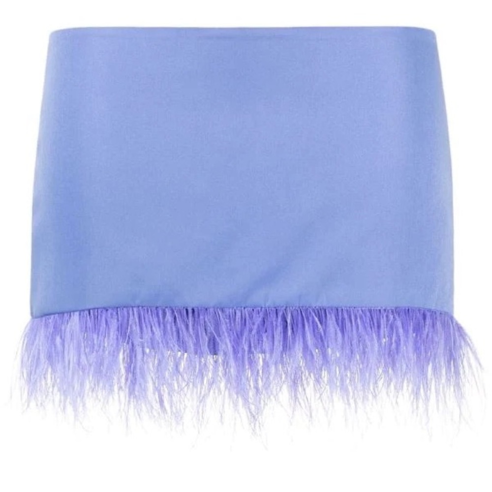 Danielle Guizio Feather Trimmed Mini Skirt